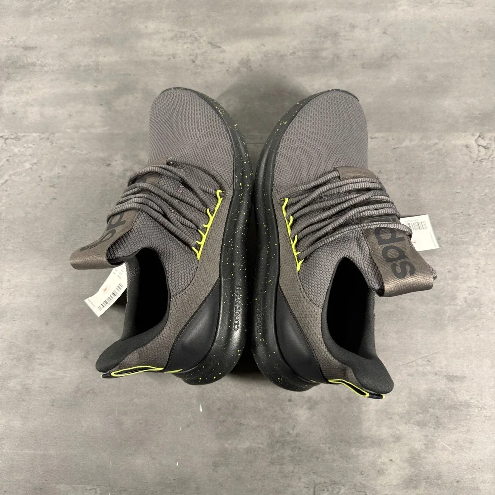 Adidas Sneaker Mens 9 Lite Racer Adapt 7.0 Wide Grey Lime Speckled JS0035 NEW